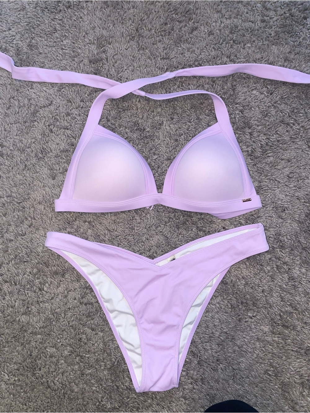PINK Victoria's Secret Lilac Triangle Push-Up Bikini Set